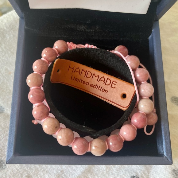 Natural Gemstone bracelet for positive Energy. Pink, Adjustable - Picture 2 of 6